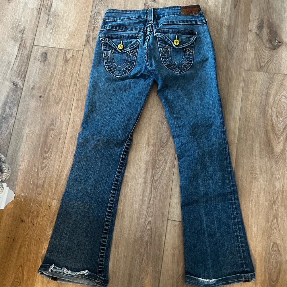 True Religion Dark Blue Distressed Jeans - Picture 4 of 6